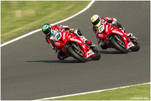 The BMW Buildbase Team riders at Oulton Park